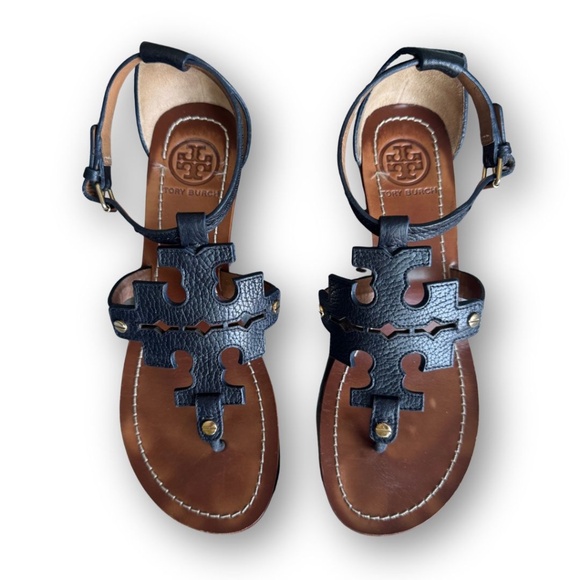 Tory Burch Chandler Wedge 50MM Wedge Sandal Black Size 8 in Box with Dust Bag - Picture 4 of 14